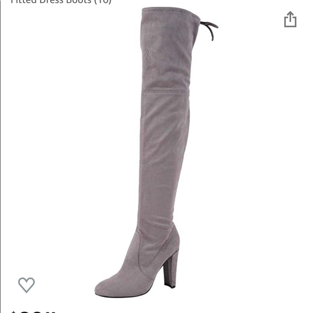 Charles David Gray Suede Thigh High Boots